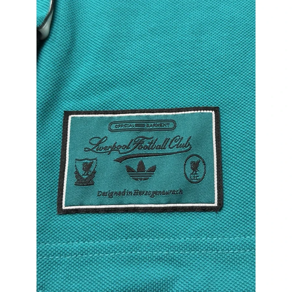 Adidas Liverpool FC Icon Polo Shirt Sea Green JW5471 Mens Medium NWT